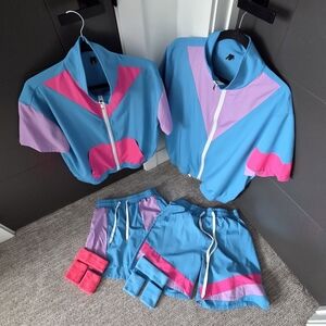 Couples 80s Theme Costumes Blue and Pink (2 Sets)